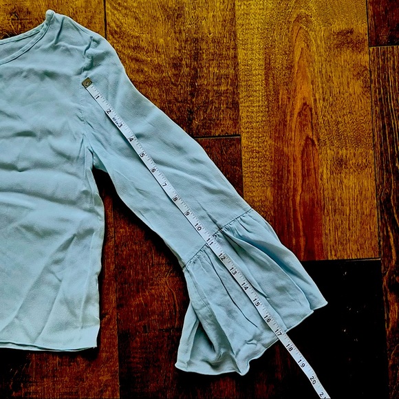Babaton Light Blue Blouse with Bell Sleeves, Size XXS - Picture 9 of 9